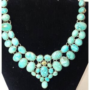 Bold & Beautiful Native Blue Stone Choker Necklace